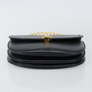 BALLY Hand Bag Leather Black Gold Auth BA6024-5