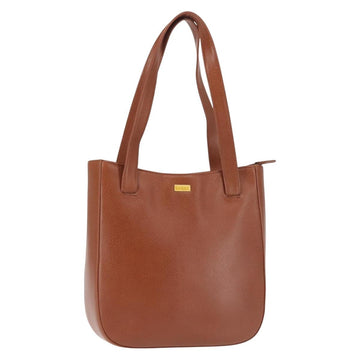 BALLY Tote Bag Leather Brown Gold Auth BA6025