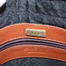 BALLY Tote Bag Leather Brown Gold Auth BA6025-18