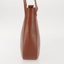 BALLY Tote Bag Leather Brown Gold Auth BA6025-3