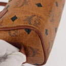 MCM Logogram Vicetos Hand Bag PVC Leather Brown Gold Auth BA6026-10