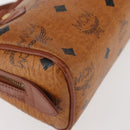 MCM Logogram Vicetos Hand Bag PVC Leather Brown Gold Auth BA6026-12