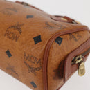MCM Logogram Vicetos Hand Bag PVC Leather Brown Gold Auth BA6026-13