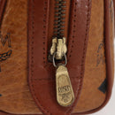 MCM Logogram Vicetos Hand Bag PVC Leather Brown Gold Auth BA6026-14