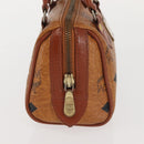 MCM Logogram Vicetos Hand Bag PVC Leather Brown Gold Auth BA6026-5