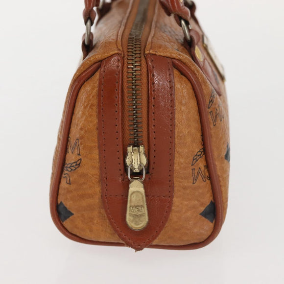 MCM Logogram Vicetos Hand Bag PVC Leather Brown Gold Auth BA6026