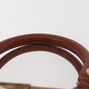 MCM Logogram Vicetos Hand Bag PVC Leather Brown Gold Auth BA6026-8