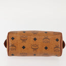 MCM Logogram Vicetos Hand Bag PVC Leather Brown Gold Auth BA6026-9