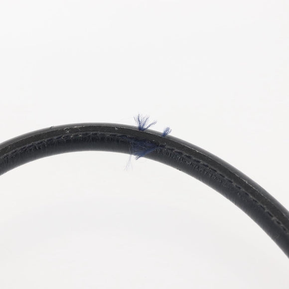 Christian Dior Honeycomb Canvas Hand Bag Navy Gold Auth BA6027