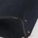 Christian Dior Honeycomb Canvas Hand Bag Navy Gold Auth BA6027-10