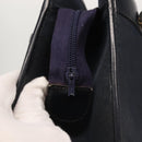 Christian Dior Honeycomb Canvas Hand Bag Navy Gold Auth BA6027-11