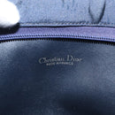 Christian Dior Honeycomb Canvas Hand Bag Navy Gold Auth BA6027-19