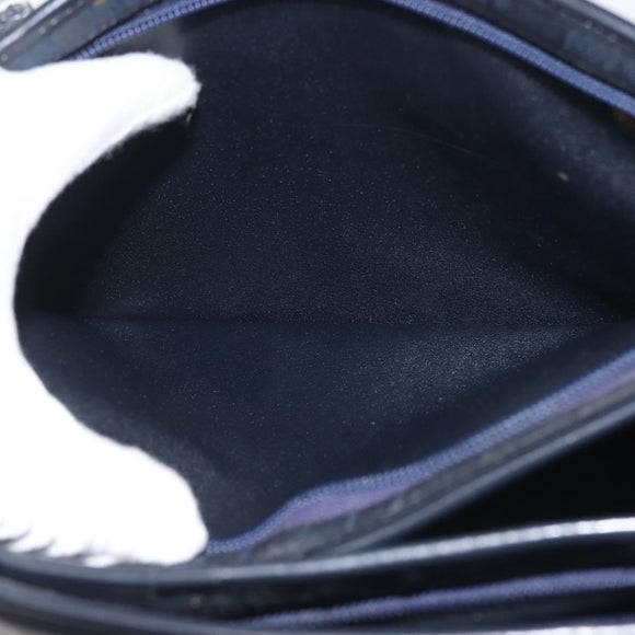 Christian Dior Honeycomb Canvas Hand Bag Navy Gold Auth BA6027