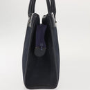 Christian Dior Honeycomb Canvas Hand Bag Navy Gold Auth BA6027-4