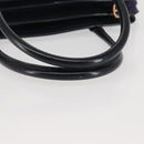 Christian Dior Honeycomb Canvas Hand Bag Navy Gold Auth BA6027-8