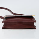 CARTIER Must Line Shoulder Bag Leather Bordeaux Gold Auth BA6028-5