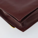 CARTIER Must Line Shoulder Bag Leather Bordeaux Gold Auth BA6028-16