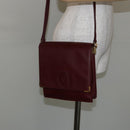 CARTIER Must Line Shoulder Bag Leather Bordeaux Gold Auth BA6028-22