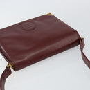 CARTIER Must Line Shoulder Bag Leather Bordeaux Gold Auth BA6028-6