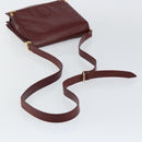 CARTIER Must Line Shoulder Bag Leather Bordeaux Gold Auth BA6028-7