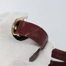 CARTIER Must Line Shoulder Bag Leather Bordeaux Gold Auth BA6028-9