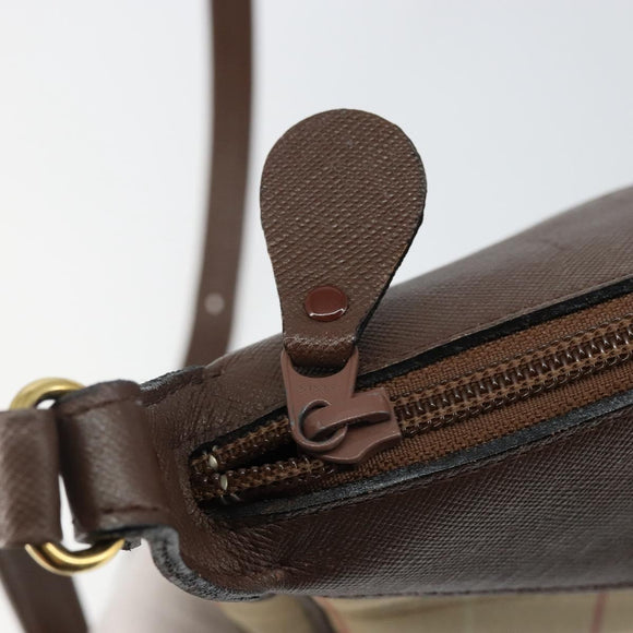 Burberrys Nova Check Shoulder Bag Canvas Beige Gold Auth BA6029