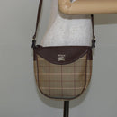 Burberrys Nova Check Shoulder Bag Canvas Beige Gold Auth BA6029-20