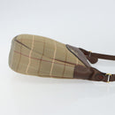 Burberrys Nova Check Shoulder Bag Canvas Beige Gold Auth BA6029-3