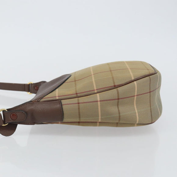 Burberrys Nova Check Shoulder Bag Canvas Beige Gold Auth BA6029