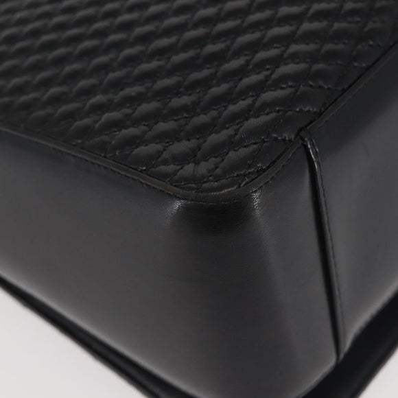 BALLY Shoulder Bag Leather Black Gold Auth BA6042