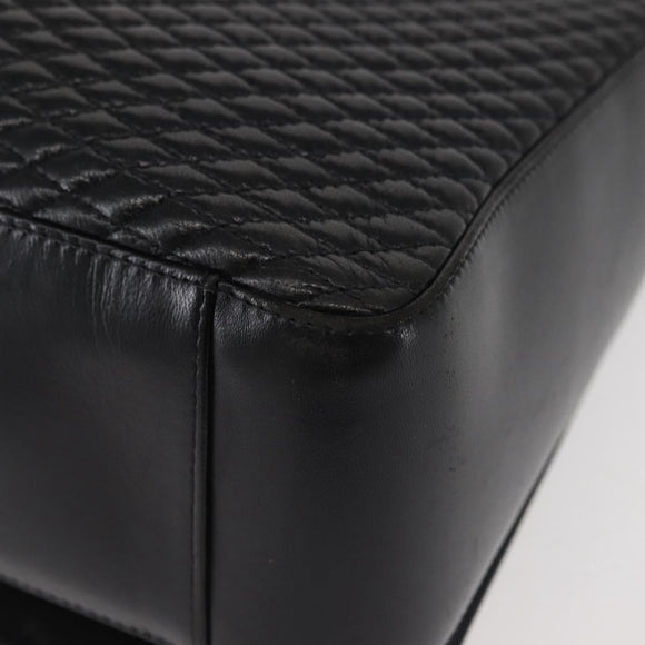 BALLY Shoulder Bag Leather Black Gold Auth BA6042