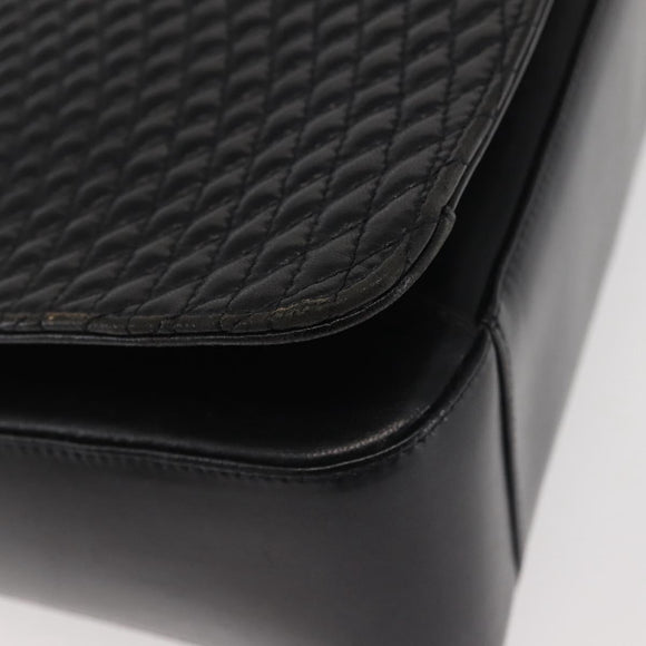 BALLY Shoulder Bag Leather Black Gold Auth BA6042