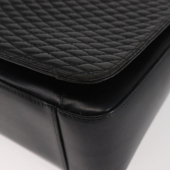 BALLY Shoulder Bag Leather Black Gold Auth BA6042