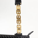 BALLY Shoulder Bag Leather Black Gold Auth BA6042-14