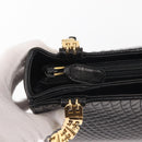 BALLY Shoulder Bag Leather Black Gold Auth BA6042-15