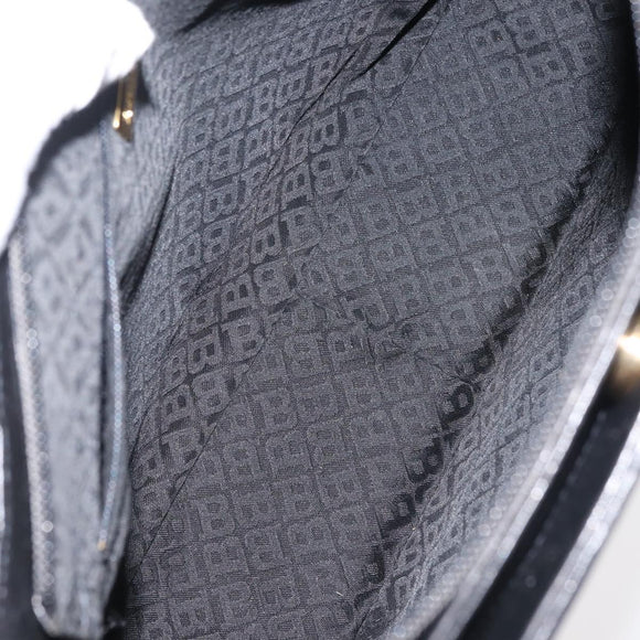BALLY Shoulder Bag Leather Black Gold Auth BA6042