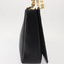 BALLY Shoulder Bag Leather Black Gold Auth BA6042-5