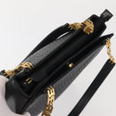 BALLY Shoulder Bag Leather Black Gold Auth BA6042-6