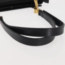 BALLY Shoulder Bag Leather Black Gold Auth BA6042-7