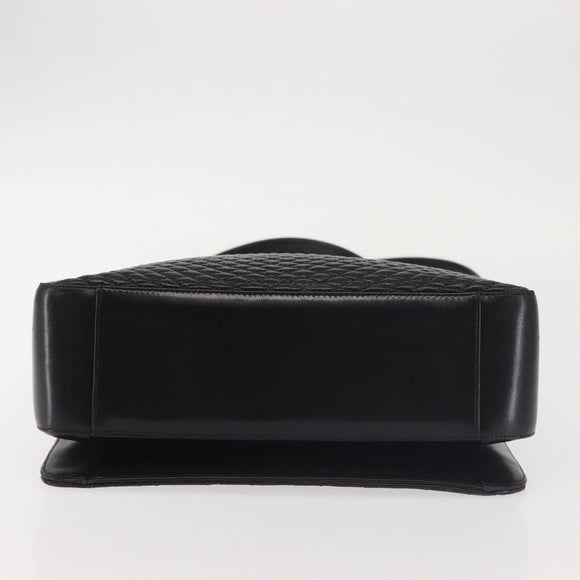 BALLY Shoulder Bag Leather Black Gold Auth BA6042