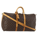 LOUIS VUITTON Monogram Keepall Bandouliere 55 Boston Bag M41414 LV Auth BA6044-1