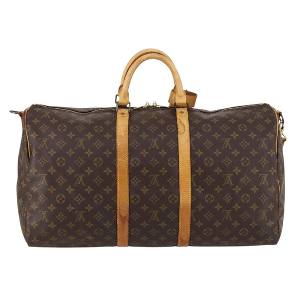 LOUIS VUITTON Monogram Keepall Bandouliere 55 Boston Bag M41414 LV Auth BA6044