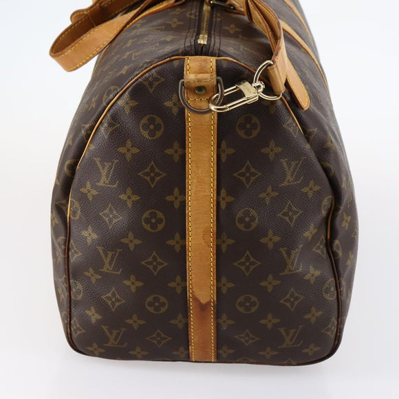 LOUIS VUITTON Monogram Keepall Bandouliere 55 Boston Bag M41414 LV Auth BA6044