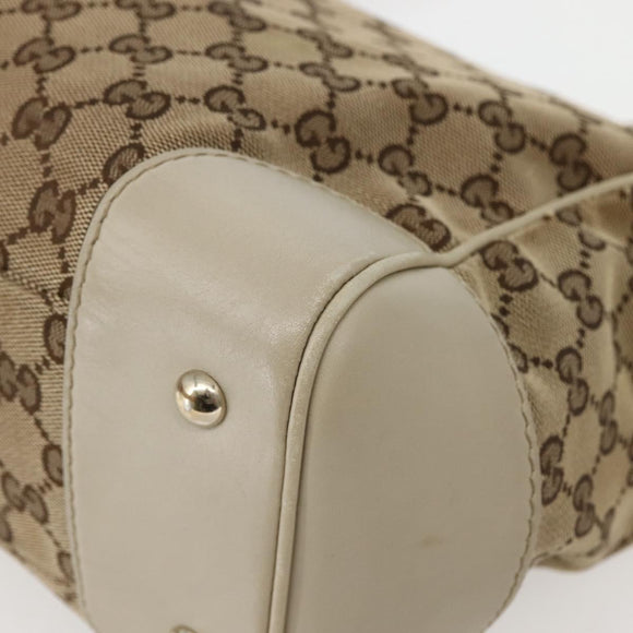 GUCCI GG Canvas Web Sherry Line Tote Bag Beige Red Green 257061 Auth BA6046