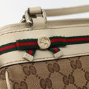 GUCCI GG Canvas Web Sherry Line Tote Bag Beige Red Green 257061 Auth BA6046-17