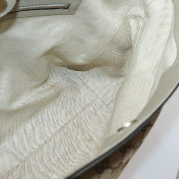 GUCCI GG Canvas Web Sherry Line Tote Bag Beige Red Green 257061 Auth BA6046