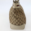 GUCCI GG Canvas Web Sherry Line Tote Bag Beige Red Green 257061 Auth BA6046-3
