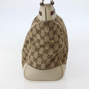 GUCCI GG Canvas Web Sherry Line Tote Bag Beige Red Green 257061 Auth BA6046-4