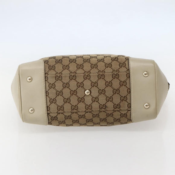 GUCCI GG Canvas Web Sherry Line Tote Bag Beige Red Green 257061 Auth BA6046