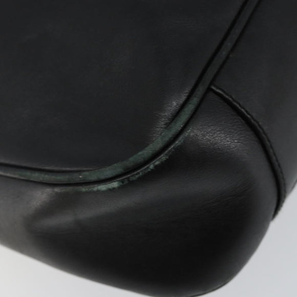 GUCCI Bamboo Hand Bag Leather Black Gold 001 3754 1638 Auth BA6049